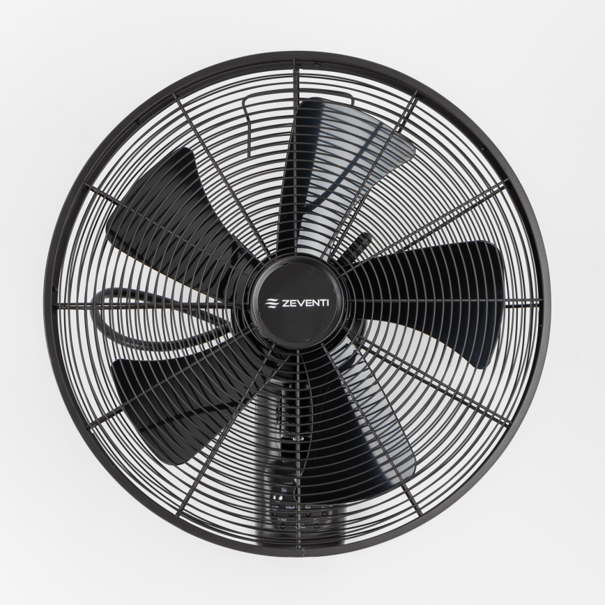 ZEVENTI - Ventilator de perete FREEZE 50W/230V Ø 45 cm negru + telecomandă