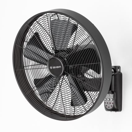 ZEVENTI - Ventilator de perete FREEZE 50W/230V Ø 45 cm negru + telecomandă