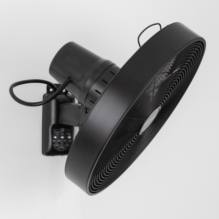 ZEVENTI - Ventilator de perete FREEZE 50W/230V Ø 45 cm negru + telecomandă