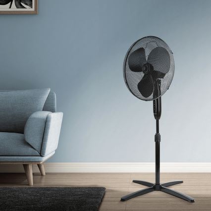 ZEVENTI - Ventilator de podea 40W/230V, diametru 40 cm, negru