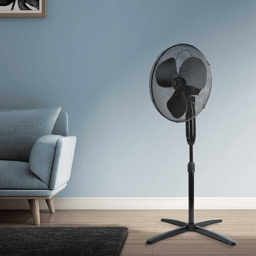 ZEVENTI - Ventilator de podea 40W/230V, diametru 40 cm, negru