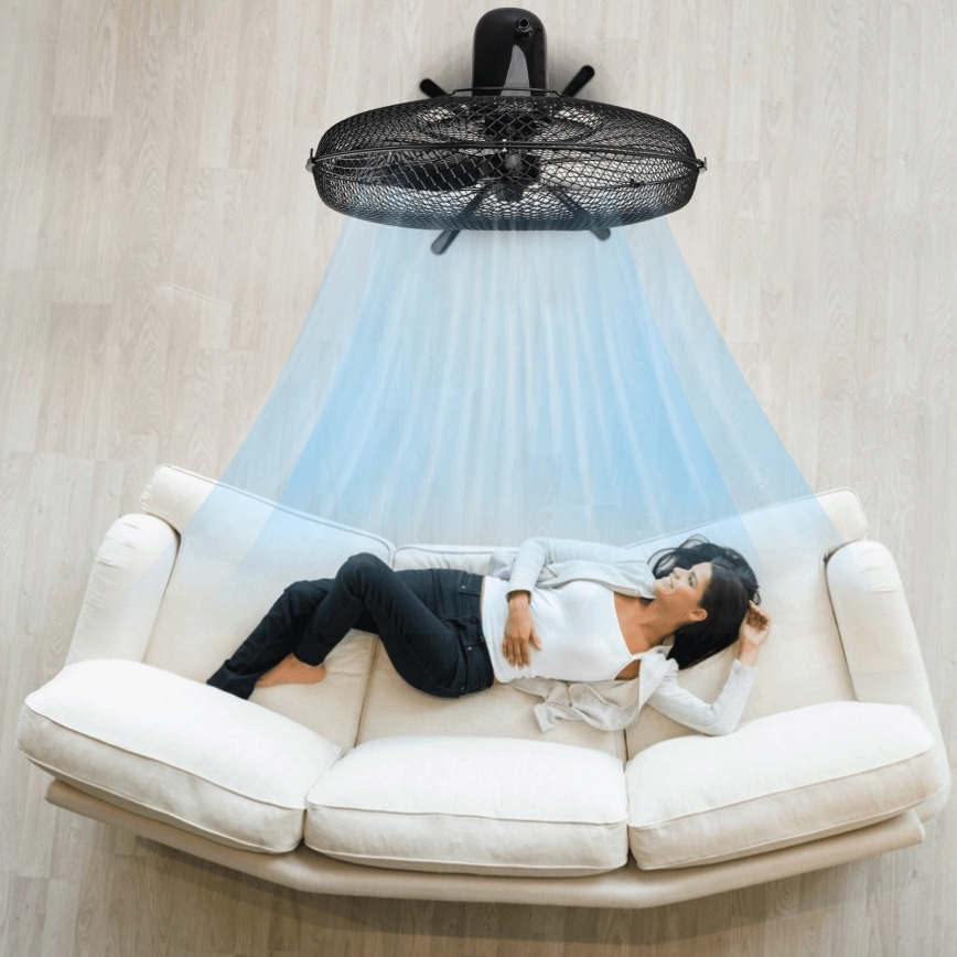 ZEVENTI - Ventilator de podea 40W/230V, diametru 40 cm, negru