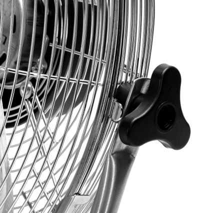 ZEVENTI - Ventilator de podea FLOW, 60 W/230 V, 44,5 cm, crom lucios