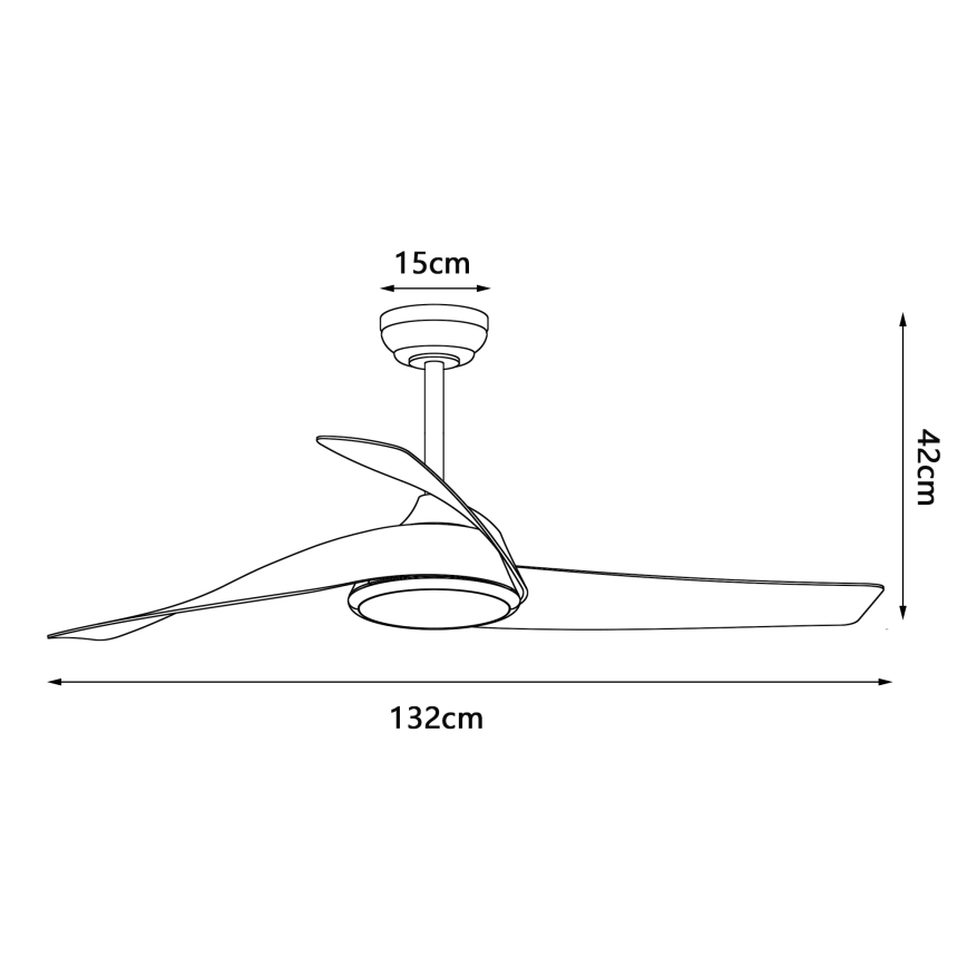 ZEVENTI - Ventilator de tavan LED reglabil AERYS LED/24W/230V 3000/4000/6000K Wi-Fi Tuya negru + telecomandă