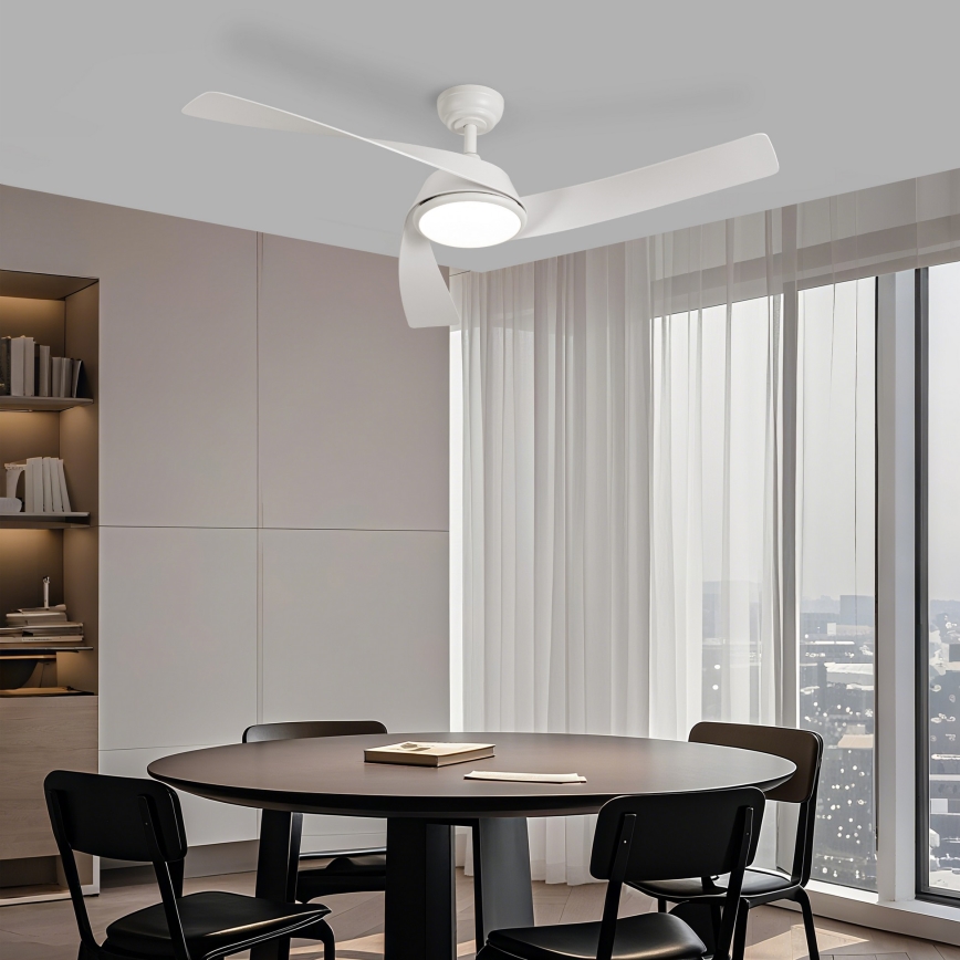 ZEVENTI - Ventilator de tavan LED dimabil AERYS LED/24W/230V 3000/4000/6000K Wi-Fi Tuya alb + telecomandă