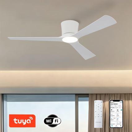 ZEVENTI - Ventilator de tavan LED cu reglare a intensității AUREX LED/24W/230V 3000/4000/6000K Wi-Fi Tuya alb + telecomandă