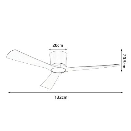 ZEVENTI - Ventilator de tavan LED cu reglare a intensității AUREX LED/24W/230V 3000/4000/6000K Wi-Fi Tuya alb + telecomandă