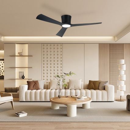 ZEVENTI - Ventilator de tavan LED reglabil AUREX LED/24W/230V 3000/4000/6000K Wi-Fi Tuya negru + telecomandă