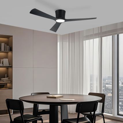 ZEVENTI - Ventilator de tavan LED reglabil AUREX LED/24W/230V 3000/4000/6000K Wi-Fi Tuya negru + telecomandă