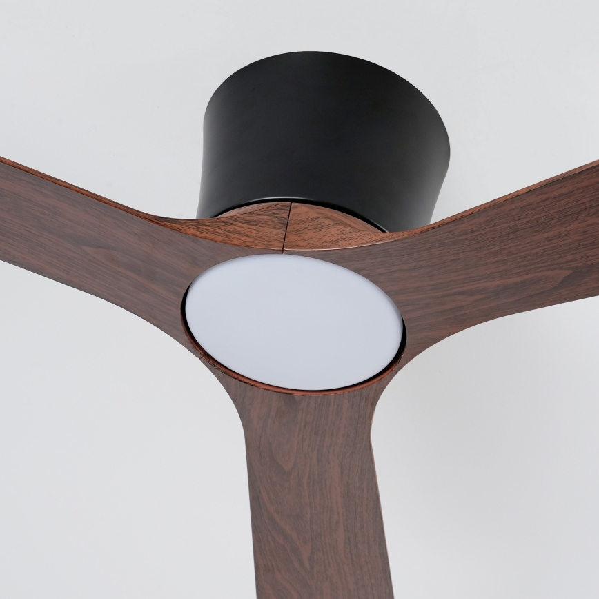 ZEVENTI - Ventilator de tavan LED dimabil AUREX LED/24W/230V 3000/4000/6000K Wi-Fi Tuya negru/nuc + telecomandă