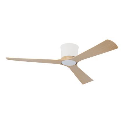ZEVENTI - Ventilator de tavan LED dimabil AUREX LED/24W/230V 3000/4000/6000K Wi-Fi Tuya alb/stejar + telecomandă