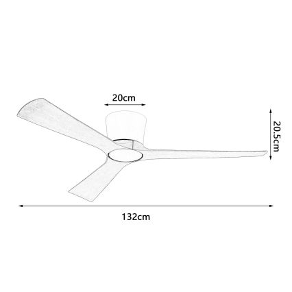 ZEVENTI - Ventilator de tavan LED dimabil AUREX LED/24W/230V 3000/4000/6000K Wi-Fi Tuya alb/stejar + telecomandă