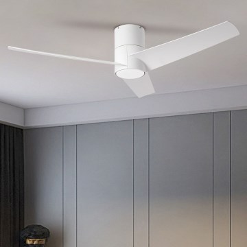 ZEVENTI - Ventilator de tavan LED BARROSA, 18W/230V, 3000/4000/6000K, Wi-Fi Tuya, alb + telecomandă