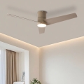ZEVENTI - Ventilator de tavan LED BARROSA, 18W/230V, 3000/4000/6000K, Wi‑Fi Tuya, bej + telecomandă