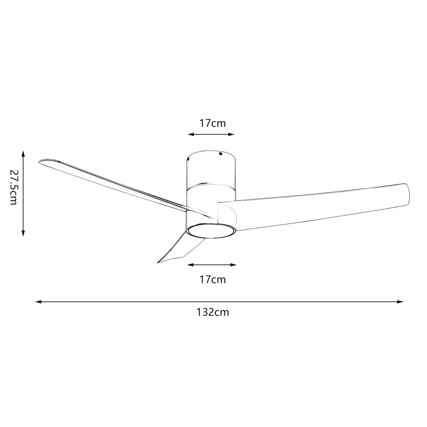 ZEVENTI - Ventilator de tavan LED BARROSA, 18W/230V, 3000/4000/6000K, Wi-Fi Tuya, alb + telecomandă