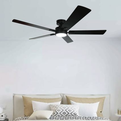 ZEVENTI - Ventilator de tavan LED dimabil WAIKIKI LED/20W/230V 2700-6500K 132 cm negru + telecomandă