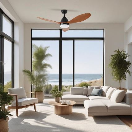 ZEVENTI - Ventilator de tavan LED MURO LED/18W/230V 3000/4000/6000K Wi-Fi Tuya negru + telecomandă