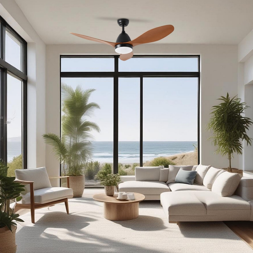 ZEVENTI - Ventilator de tavan LED MURO LED/18W/230V 3000/4000/6000K Wi-Fi Tuya negru + telecomandă