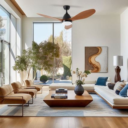 ZEVENTI - Ventilator de tavan LED MURO LED/18W/230V 3000/4000/6000K Wi-Fi Tuya negru + telecomandă