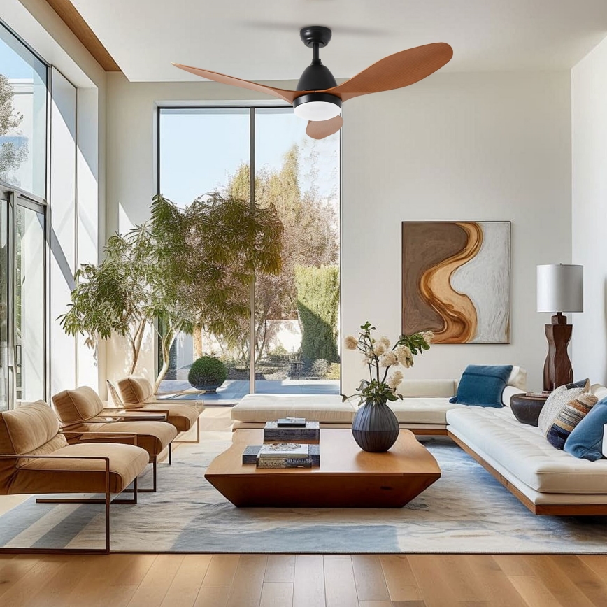 ZEVENTI - Ventilator de tavan LED MURO LED/18W/230V 3000/4000/6000K Wi-Fi Tuya negru + telecomandă