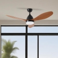 ZEVENTI - Ventilator de tavan LED MURO, 18W, 230V, 3000/4000/6000K, Wi-Fi Tuya, negru + telecomandă