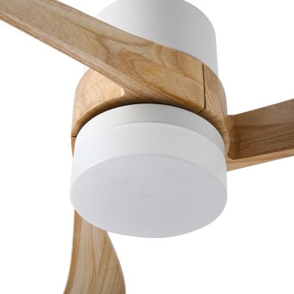 ZEVENTI - Ventilator de tavan NATURITO LED/18W/230V 3000/4000/6000K Wi-Fi Tuya alb/stejar + telecomandă