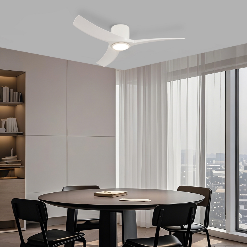 ZEVENTI - Ventilator de tavan LED dimmabil ORBITO, 24W/230V, 3000/4000/6000K, Wi‑Fi Tuya, alb, cu telecomandă