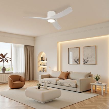 ZEVENTI - Ventilator de tavan LED dimmabil ORBITO LED/24W/230V 3000/4000/6000K Wi-Fi Tuya alb + telecomandă