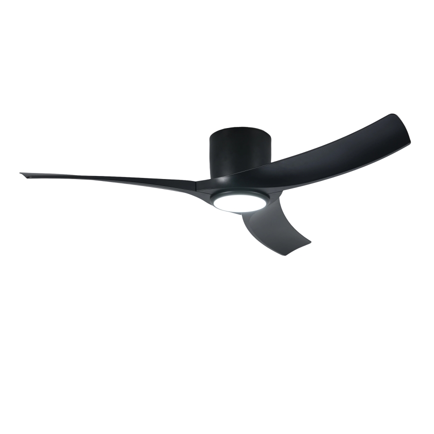 ZEVENTI - Ventilator de tavan LED dimabil ORBITO, 24W, 230V, 3000/4000/6000K, Wi-Fi Tuya, negru + telecomandă