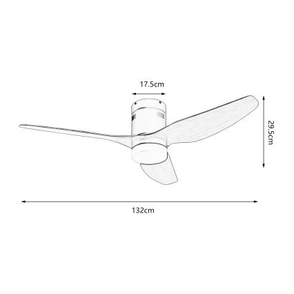 ZEVENTI - Ventilator de tavan PADUA LED/18W/230V 3000/4000/6000K Wi-Fi Tuya negru/maro + telecomandă