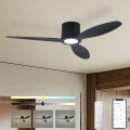 ZEVENTI - Ventilator de tavan LED reglabil VENTORA LED/24W/230V 3000/4000/6000K Wi‑Fi Tuya negru + telecomandă