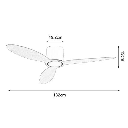 ZEVENTI - Ventilator de tavan LED VENTORA, dimabil, 24W/230V, 3000/4000/6000K, Wi-Fi Tuya, alb + telecomandă