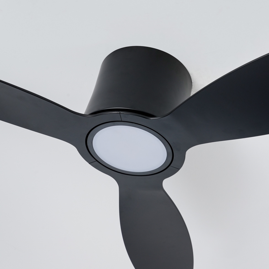 ZEVENTI - Ventilator de tavan LED reglabil VENTORA LED/24W/230V 3000/4000/6000K Wi‑Fi Tuya negru + telecomandă