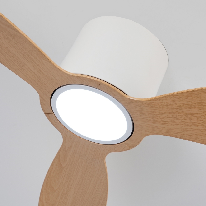 ZEVENTI - Ventilator de tavan LED cu reglare a luminozității VENTORA LED/24W/230V 3000/4000/6000K Wi-Fi Tuya alb/stejar + telecomandă