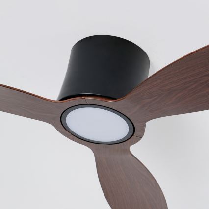 ZEVENTI - Ventilator de tavan LED reglabil VENTORA LED/24W/230V 3000/4000/6000K Wi-Fi Tuya negru/nuc + telecomandă