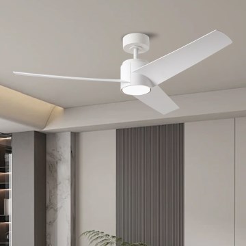 ZEVENTI - Ventilator de tavan ORVIETO cu LED/18W/230V, 3000/4000/6000K, Wi-Fi Tuya, alb + telecomandă
