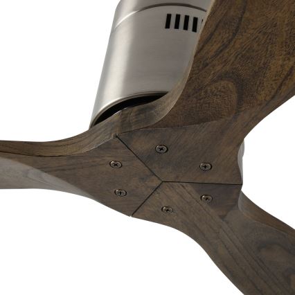 ZEVENTI - Ventilator de tavan SPELLO Wi-Fi Tuya, crom mat/stejar + telecomandă