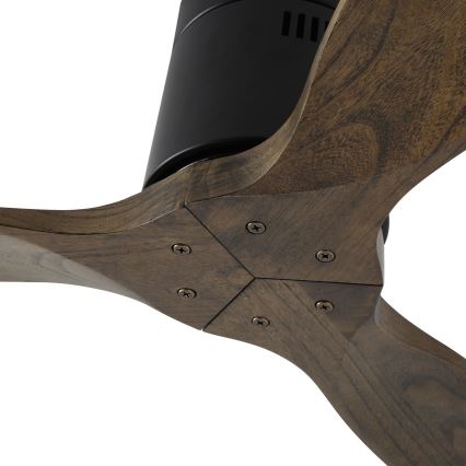 ZEVENTI - Ventilator de tavan SPELLO Wi-Fi Tuya negru/stejar + telecomandă