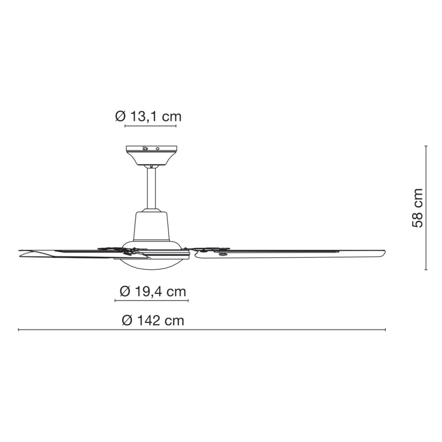 ZEVENTI - Ventilator de tavan TOFINO alb