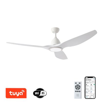 ZEVENTI - Ventilator de tavan LED URBINO LED/20W/230V 3000/4000/6000K Wi-Fi Tuya alb + telecomandă