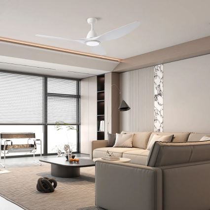 ZEVENTI - Ventilator de tavan LED URBINO LED/20W/230V 3000/4000/6000K Wi-Fi Tuya alb + telecomandă