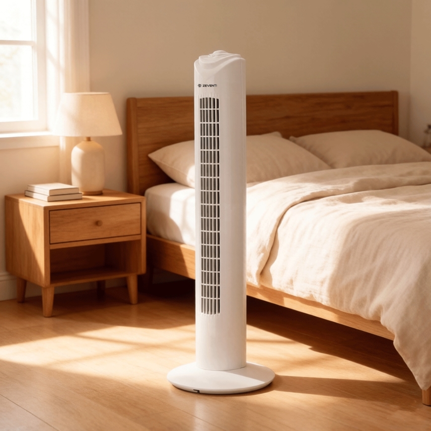 ZEVENTI - Ventilator tip coloană FLOW 45W/230V alb