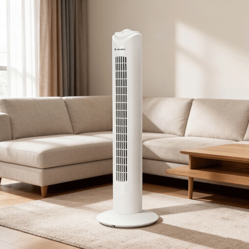 ZEVENTI - Ventilator tip coloană FLOW 45W/230V alb