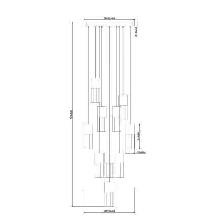 Zuma Line - Lustră LED suspendată pe cablu LED/50W/230V, auriu