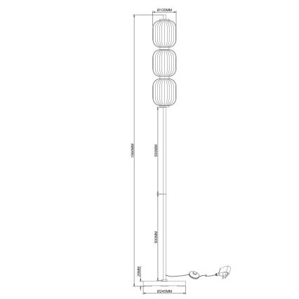 Zuma Line - Lampă de podea LED/20W/230V aurie