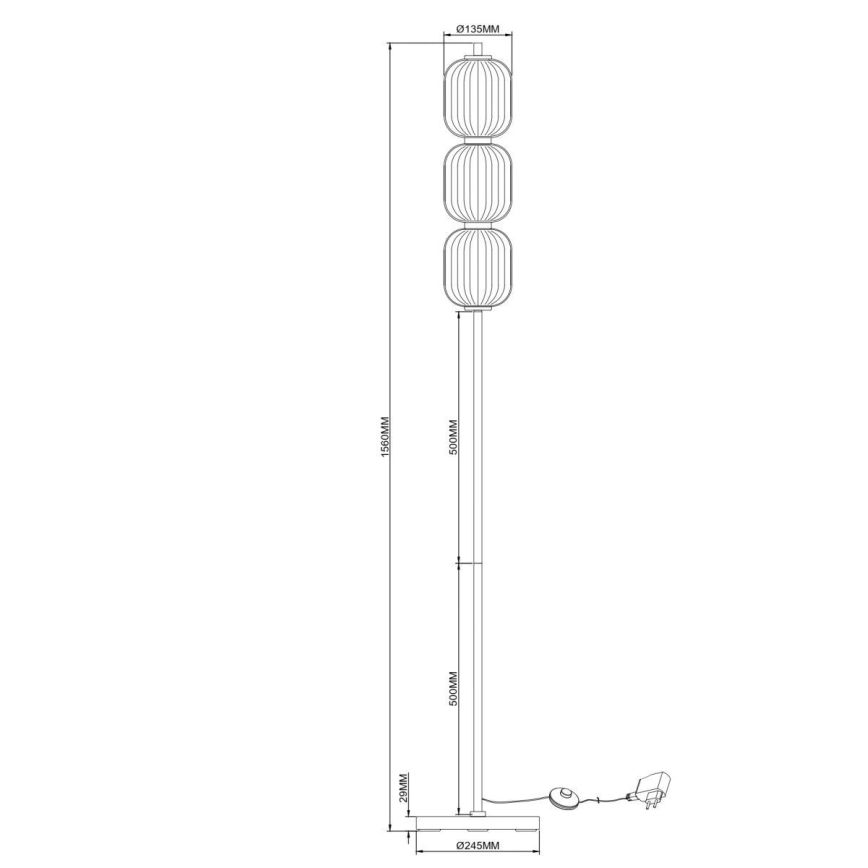 Zuma Line - Lampă de podea LED/20W/230V aurie