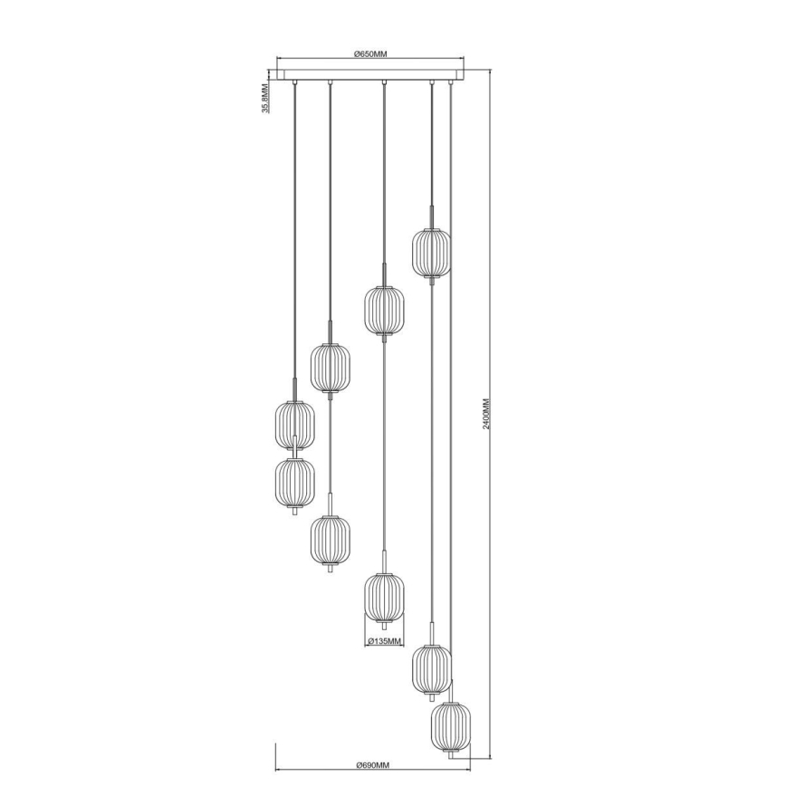 Zuma Line - Lustră LED suspendată pe cablu LED/55W/230V diam. 63 cm auriu