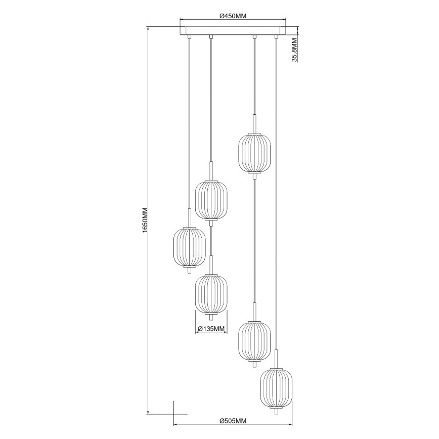 Zuma Line - Lustra LED suspendată pe cablu, LED/34W/230V, Ø 50,5 cm, auriu