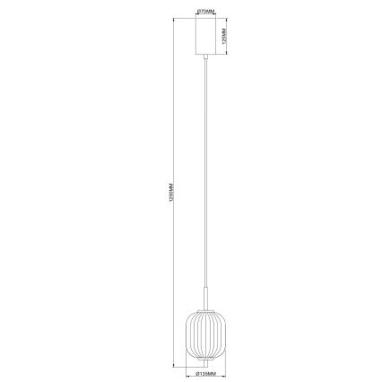 Zuma Line - Lustră LED suspendată pe cablu, 6,5W/230V, Ø 13 cm, auriu