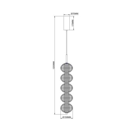 Zuma Line - Lustră LED suspendată pe cablu LED/30W/230V, aurie